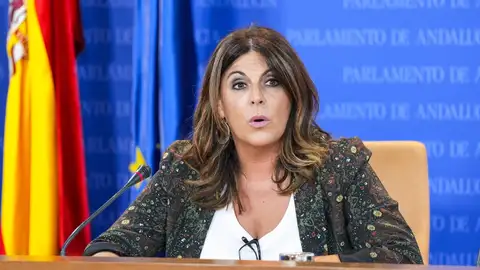 La portavoz del Grupo Parlamentario Socialista, Ángeles Férriz, durante la ronda de ruedas de prensa de portavoces de los grupos parlamentarios en el Parlamento de Andalucía, a 17 de julio de 2024 en Sevilla (Andalucía, España). La portavoz del Grupo Parlamentario Socialista, Ángeles Férriz, durante la ronda de ruedas de prensa de portavoces de los grupos parlamentarios en el Parlamento de Andalucía, a 17 de julio de 2024 en Sevilla (Andalucía, España).