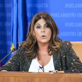 La portavoz del Grupo Parlamentario Socialista, Ángeles Férriz, durante la ronda de ruedas de prensa de portavoces de los grupos parlamentarios en el Parlamento de Andalucía, a 17 de julio de 2024 en Sevilla (Andalucía, España). La portavoz del Grupo Parlamentario Socialista, Ángeles Férriz, durante la ronda de ruedas de prensa de portavoces de los grupos parlamentarios en el Parlamento de Andalucía, a 17 de julio de 2024 en Sevilla (Andalucía, España).