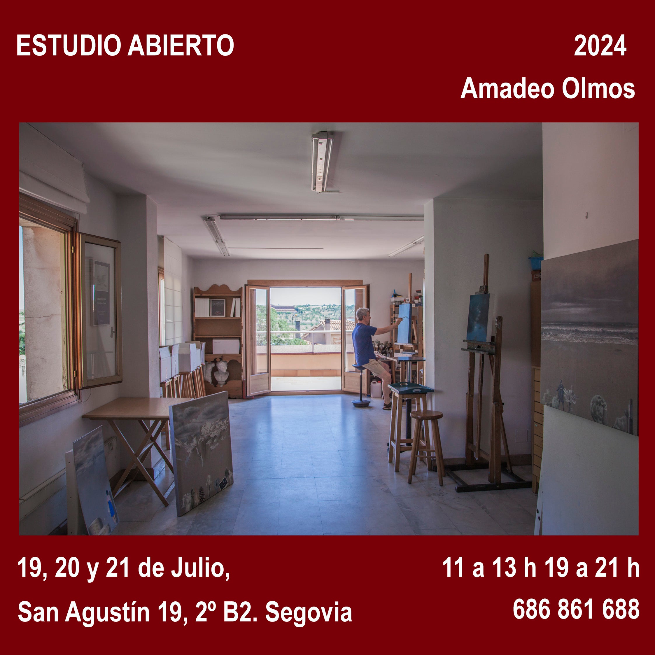 El pintor Amadeo Olmos abre su estudio al público El pintor Amadeo Olmos abre su estudio al público