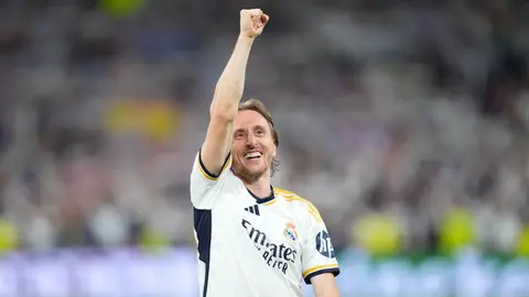 Luka Modric celebrando una victoria Luka Modric celebrando una victoria
