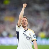 Luka Modric celebrando una victoria