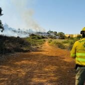 Imagen del conato de incendio en El Lance (Los Realejos) en Tenerife