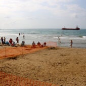 Tancament parcial de la platja de Sant Sebastià de Sitges