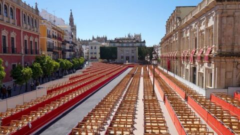 Plaza de San Francisco, uno de los puntos importantes de la carrera oficial de la Semana Santa.