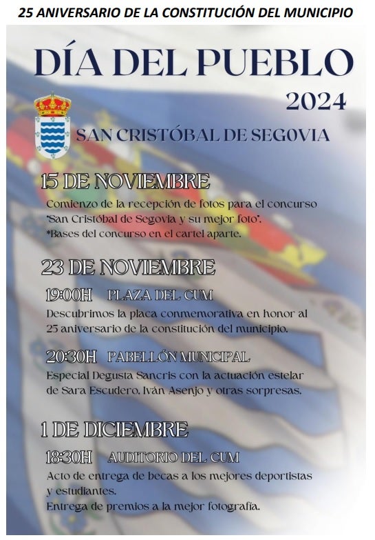 San Cristóbal celebra este fin de semana los 25 años de su segregación de Palazuelos de Eresma San Cristóbal celebra este fin de semana los 25 años de su segregación de Palazuelos de Eresma