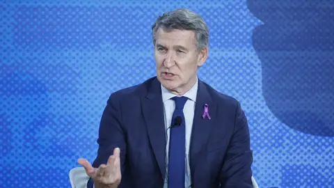 Alberto Núñez Feijóo, líder del Partido Popular, durante un acto por el 25N Alberto Núñez Feijóo, líder del Partido Popular, durante un acto por el 25N