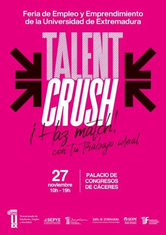 La UEx celebra este miércoles TalentCrush, una feria de empleo en Cáceres para conectar a estudiantes con empresas La UEx celebra este miércoles TalentCrush, una feria de empleo en Cáceres para conectar a estudiantes con empresas