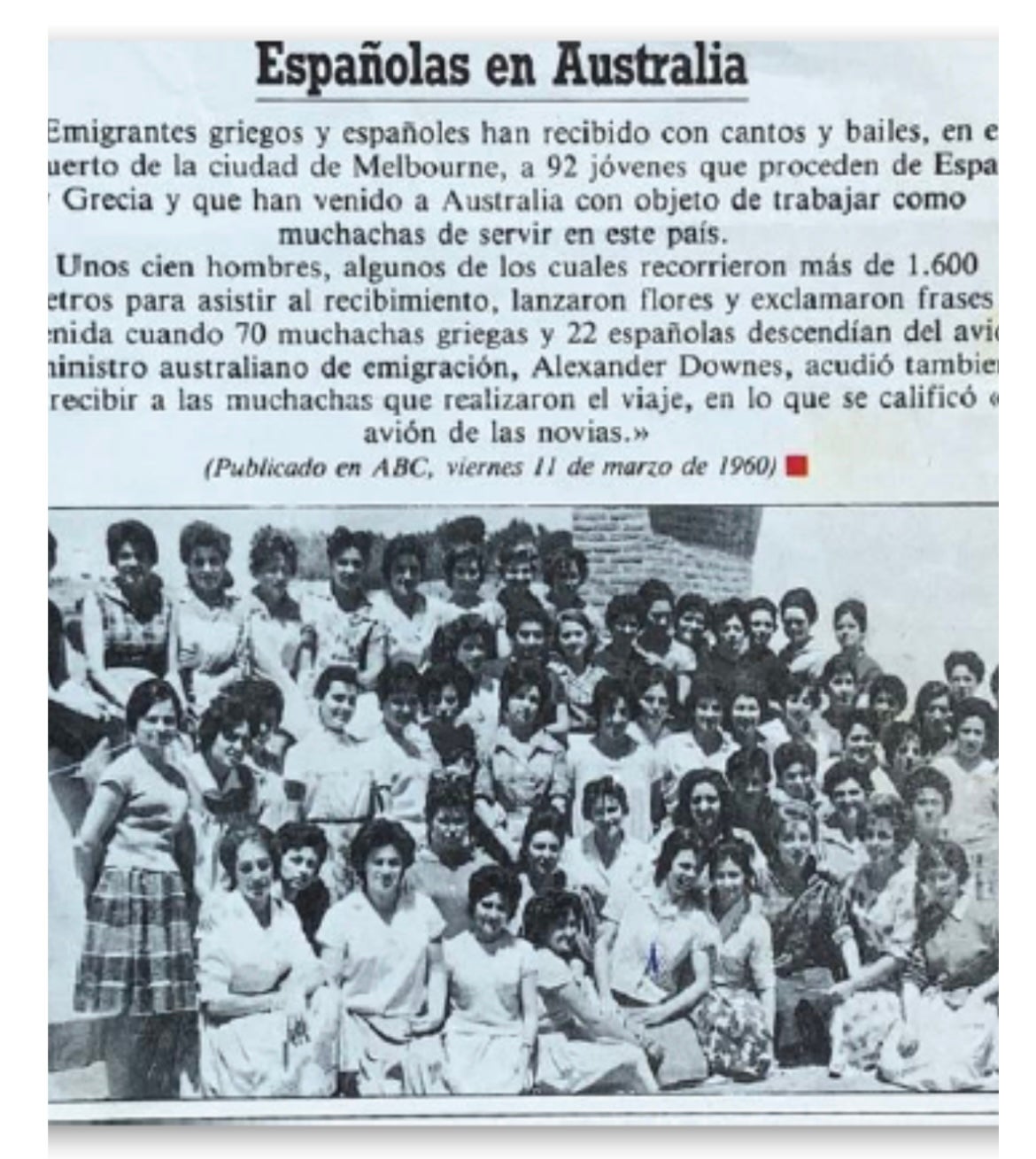 Operación Marta: Las españolas que fueron engañadas para repoblar Australia Operación Marta: Las españolas que fueron engañadas para repoblar Australia