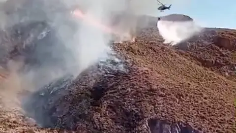 El incendio provocado por un proyectil cerca de La Legión calcina un total de 188 hectáreas ONDA CERO ALMERIA