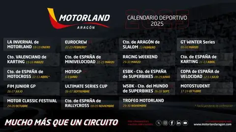 Motorland acogerá 19 pruebas el año que viene motorland