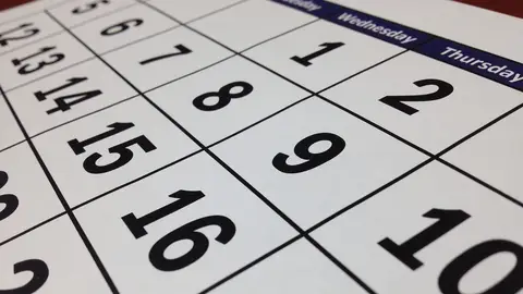 Imagen de archivo de un calendario. Imagen de archivo de un calendario.