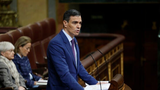 El presidente del Gobierno, Pedro Sánchez, durante una comparecencia en el Congreso/ EFE/ Chema Moya