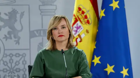 La portavoz del Gobierno, Pilar Alegría, durante una rueda de prensa La ministra de Educación, Formación Profesional y Deportes y portavoz del Gobierno, Pilar Alegría/ EFE/ Chema Moya