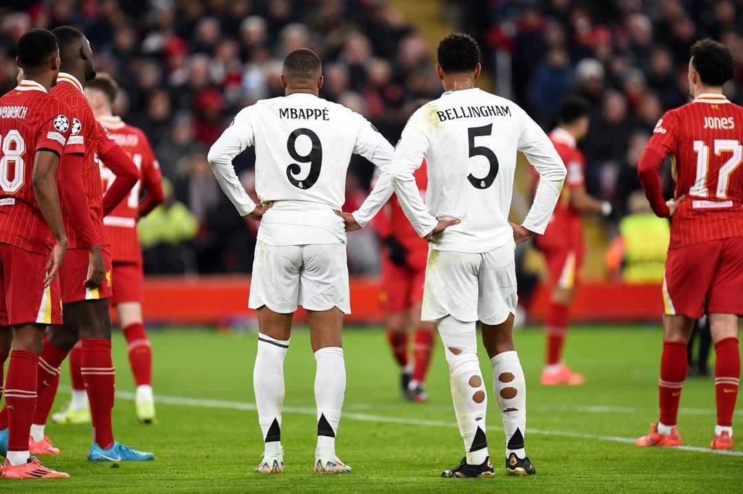 Mbappé, Bellingham y Brahim acaban tocados en Anfield Mbappé, Bellingham y Brahim acaban tocados en Anfield