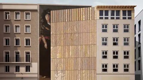Imagen de cómo será la fachada de piedra y cristal del Museo Goya en la calle Santiago Imagen de cómo será la fachada de piedra y cristal del Museo Goya en la calle Santiago