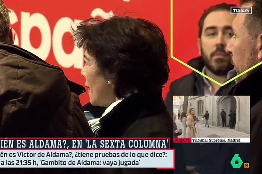 La nueva imagen de Aldama en Ferraz choca con el "no le conozco" que repiten los dirigentes del PSOE La nueva imagen de Aldama en Ferraz choca con el "no le conozco" que repiten los dirigentes del PSOE