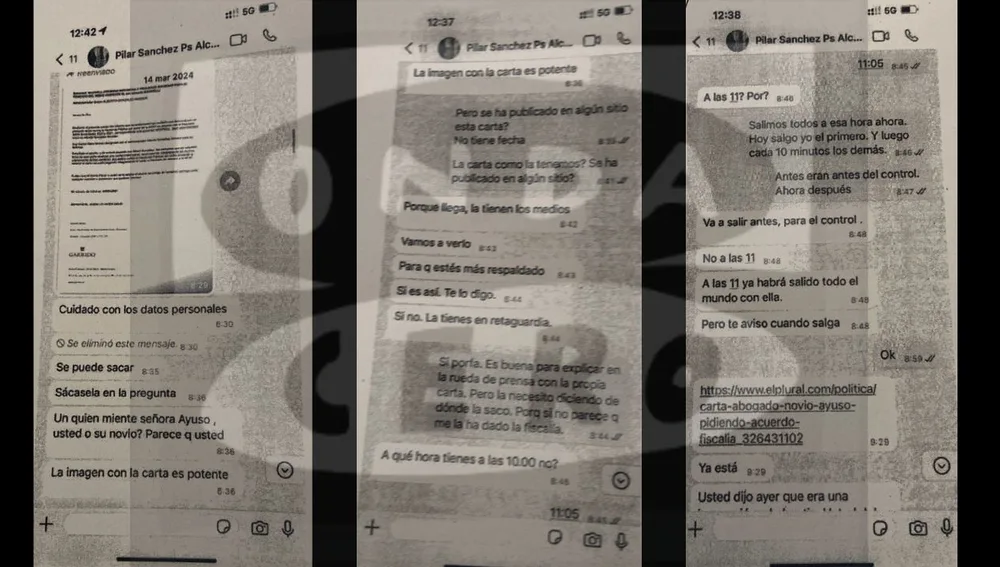 Los mensajes de whatsapps entre Lobato y Moncloa sobre el novio de Ayuso. Los mensajes de whatsapps entre Lobato y Moncloa sobre el novio de Ayuso.