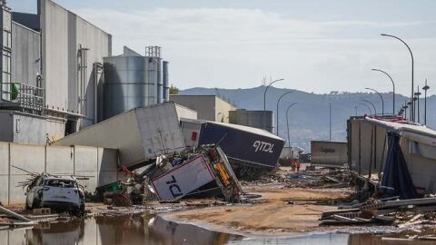 Imagen de uno de los pol&iacute;gonos industriales afectados por la DANA de Val&egrave;ncia