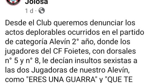 At. Jonense denuncia