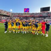 Celebración del triunfo de Las Palmas