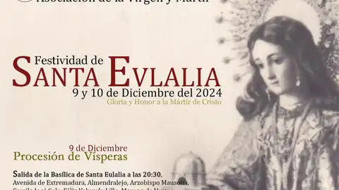 La Banda de Música de la Cruz Roja de Sevilla acompañará a Santa Eulalia en su procesión del 9 de diciembre que finalizará con un gran espectáculo de drones desde el Puente Romano La Banda de Música de la Cruz Roja de Sevilla acompañará a Santa Eulalia en su procesión del 9 de diciembre que finalizará con un gran espectáculo de drones desde el Puente Romano