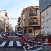 Estado actual de la fachada del Trinquet Municipal.