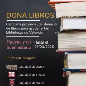 Cartel donación libros