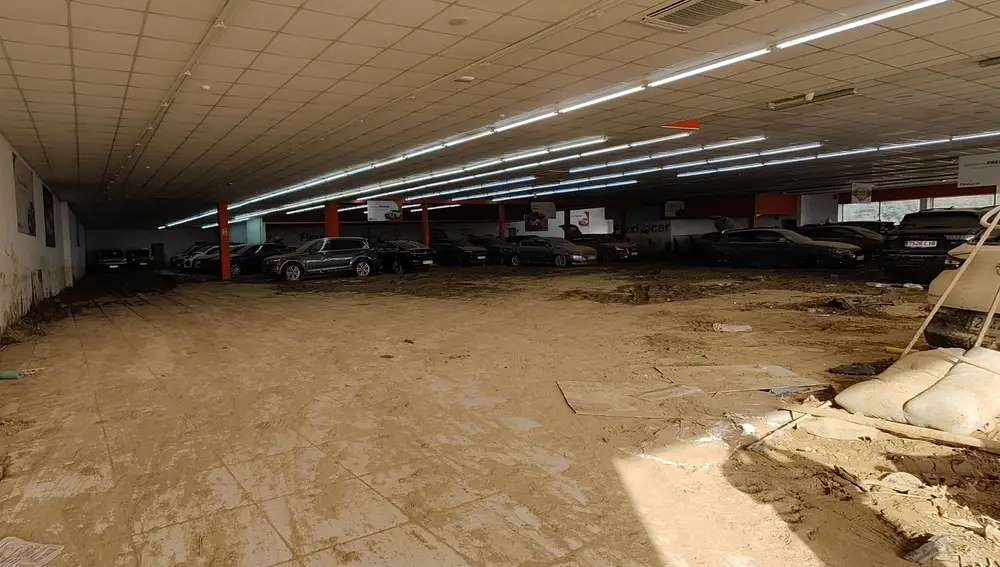 Una de los concesionarios afectados por las inundaciones cerca de la V-31. Una de los concesionarios afectados por las inundaciones cerca de la V-31.