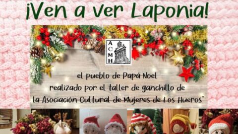 Cartel de la exposici&oacute;n del taller de ganchillo de la Asociaci&oacute;n Cultural de Mujeres de Los Hueros