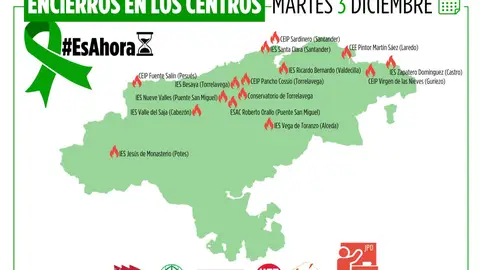 Encierros en los centros educativos de Cantabria para pedir la adecuación salarial Encierros en los centros educativos de Cantabria para pedir la adecuación salarial