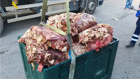 Parte de la carne decomisada en las operaciones del SEPRONA Parte de la carne decomisada en las operaciones del SEPRONA
