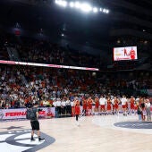 Vista de la cancha del Wizink Center durante el homenaje de la selección española a Rudy Fernández