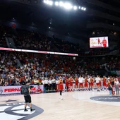 Vista de la cancha del Wizink Center durante el homenaje de la selección española a Rudy Fernández Vista de la cancha del Wizink Center durante el homenaje de la selección española a Rudy Fernández