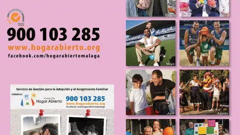 La Fundación Hogar Abierto presenta una nueva edición del calendario la difusión del acogimiento familiar en Málaga Calendario