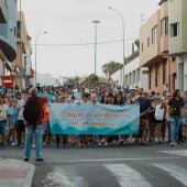 Imagen de una manifestación por el ague en Fuerteventura 
