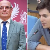 A la izquierda, el concejal Juan Marín, a la derecha el agitador Vito Quiles A la izquierda, el concejal Juan Marín, a la derecha el agitador Vito Quiles