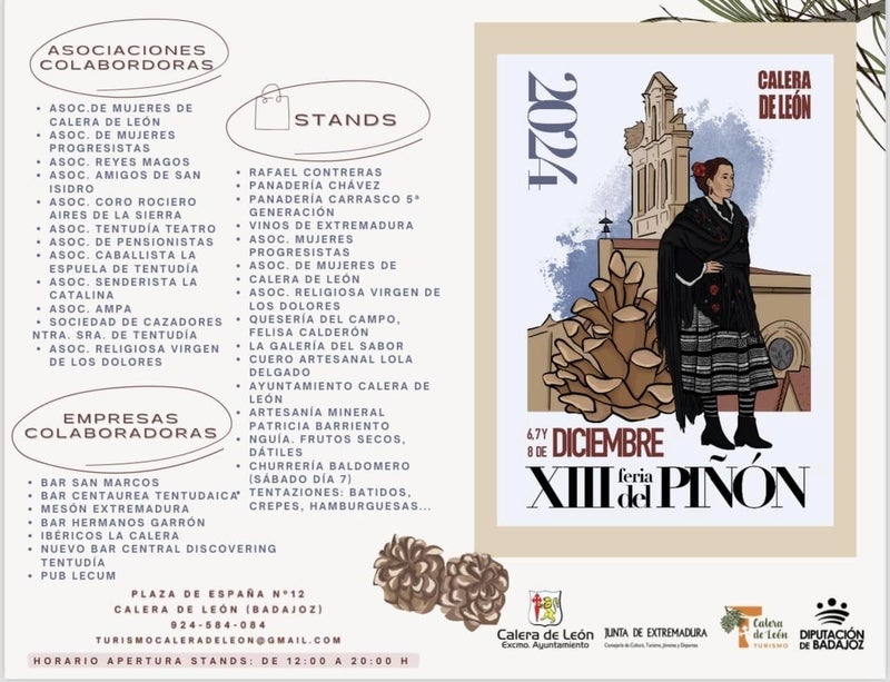 Calera de León celebra su Feria del Piñón del 6 al 8 de diciembre Calera de León celebra su Feria del Piñón del 6 al 8 de diciembre