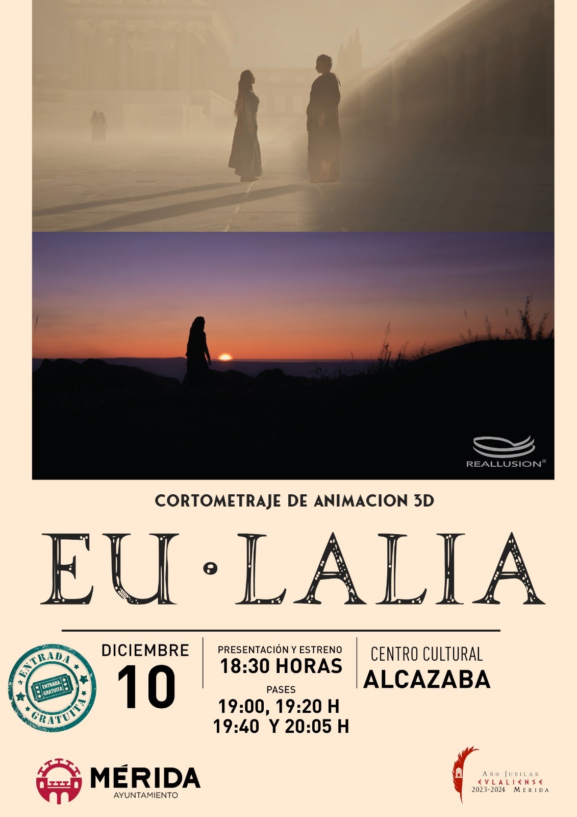 El cortometraje de animación en 3D 'Eu·lalia' se estrena el próximo martes en Mérida El cortometraje de animación en 3D 'Eu·lalia' se estrena el próximo martes en Mérida