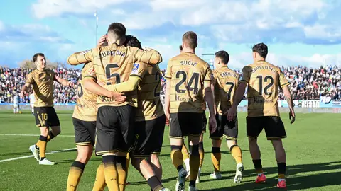 Los jugadores de la Real Sociedad celebran un gol ante el Leganés Los jugadores de la Real Sociedad celebran un gol ante el Leganés