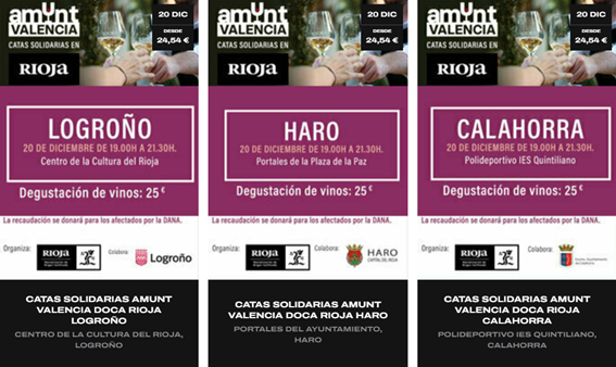 El Consejo Regulador DOCa Rioja organiza 5 catas solidarias en favor de los afectados por la Dana El Consejo Regulador DOCa Rioja organiza 5 catas solidarias en favor de los afectados por la Dana