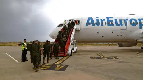 La primera rotación de militares de la Brigada 'Extremadura' desplegados en Letonia regresaba este domingo a la región La primera rotación de militares de la Brigada 'Extremadura' desplegados en Letonia regresaba este domingo a la región
