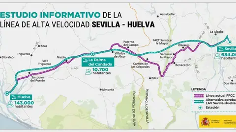Aprobado el estudio de la línea de AVE entre Huelva y Sevilla Aprobado el estudio de la línea de AVE entre Huelva y Sevilla