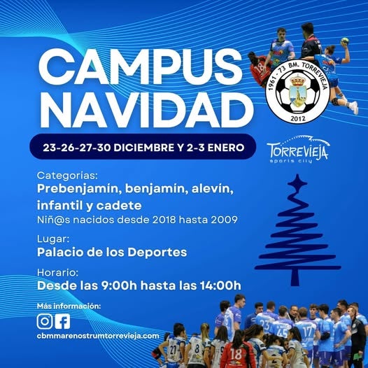 El Club Balonmano Mare Nostrum Torrevieja presenta su Campus Navideño dirigido a niños y niñas El Club Balonmano Mare Nostrum Torrevieja presenta su Campus Navideño dirigido a niños y niñas