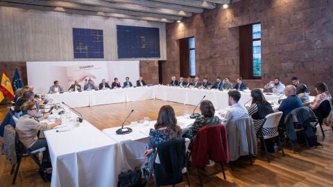 Momento de la reuni&oacute;n del Pacto Canaria de Migraci&oacute;n en la tarde del 09 de diciembre de 2024