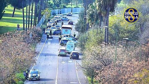 Imagen del grave accidente de tr&aacute;fico registrado este mi&eacute;rcoles en la Carretera de Su Eminencia