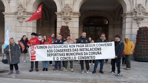 Protestas de los conserjes de las instalaciones deportivas municipales coruñesas