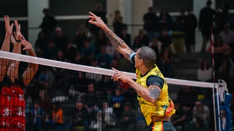 Pernambuco, jugador del UPV Léleman Conqueridor, durante un partido de Superliga Pernambuco, jugador del UPV Léleman Conqueridor, durante un partido de Superliga
