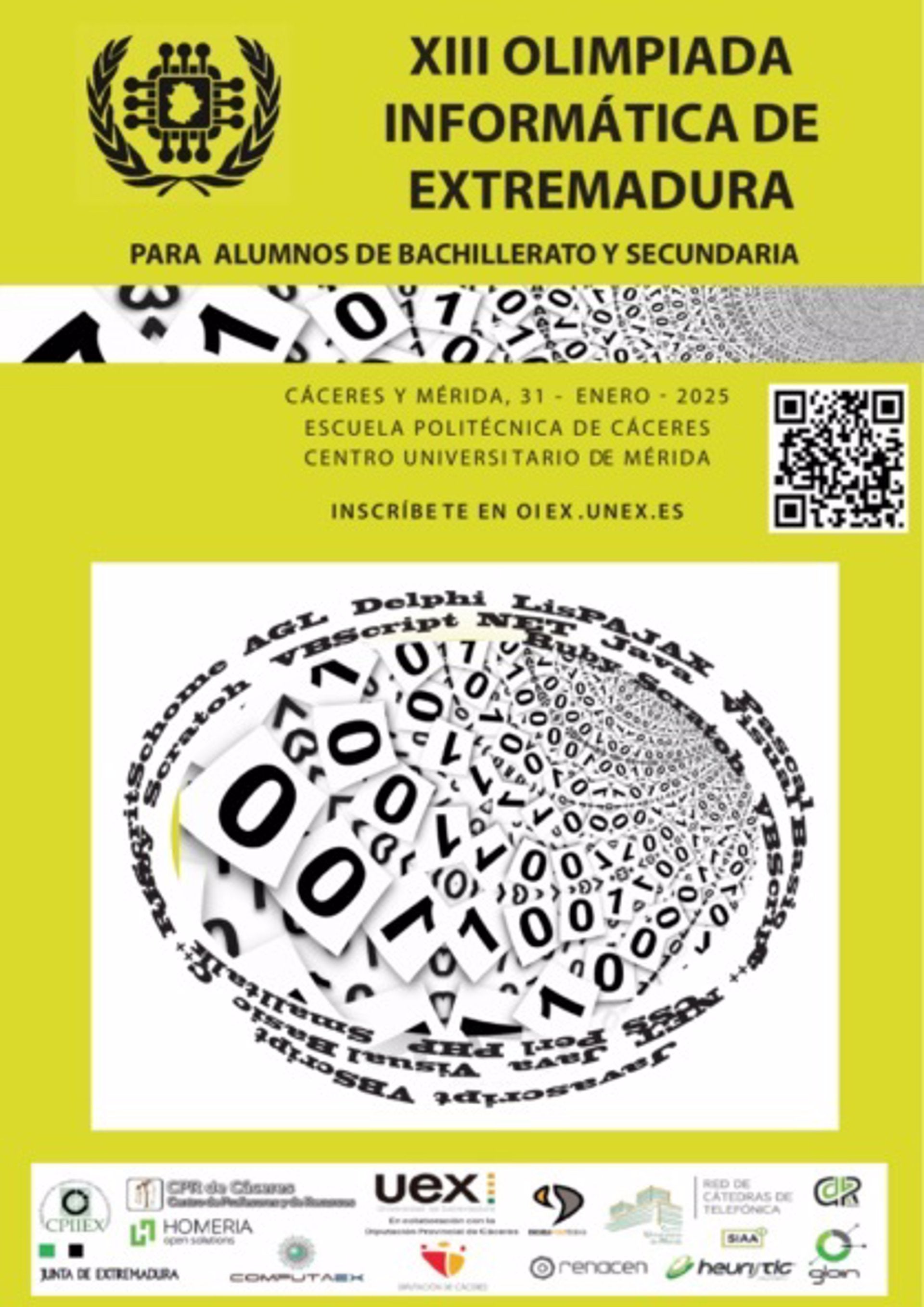 Abierto el plazo de inscripción para la XIII Olimpiada de Informática de Extremadura Abierto el plazo de inscripción para la XIII Olimpiada de Informática de Extremadura