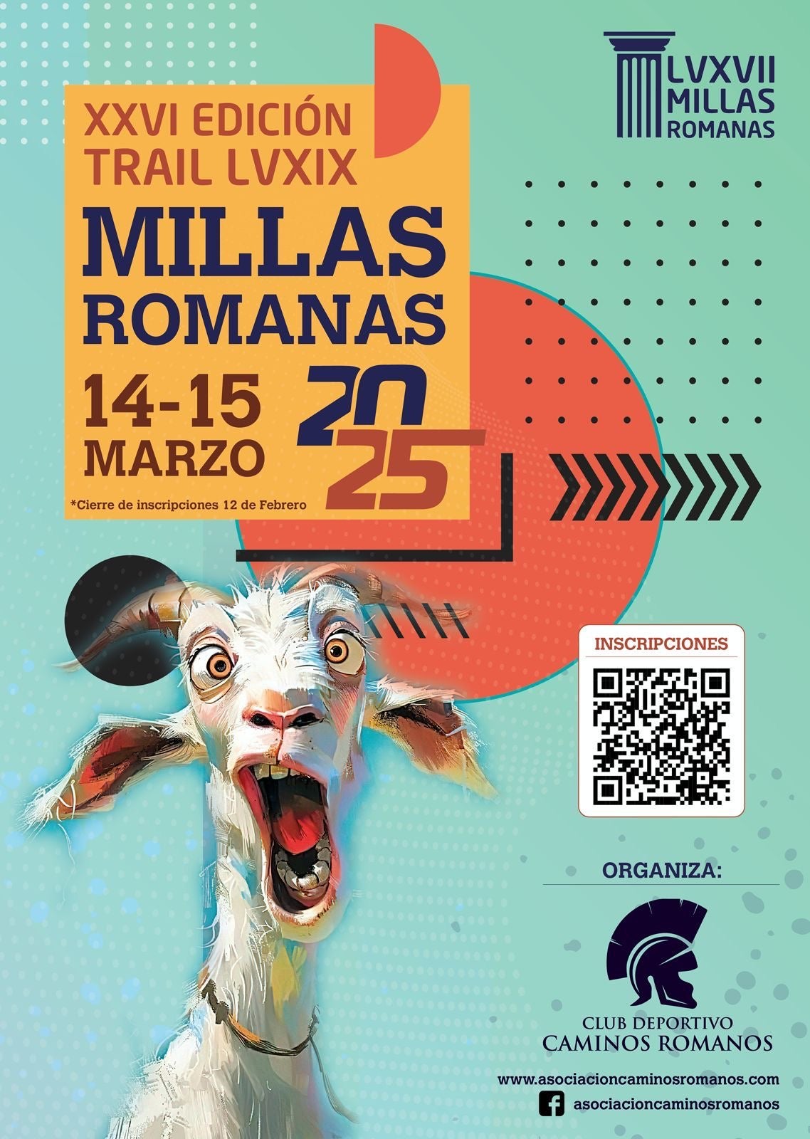 Abierto el plazo para inscribirse en las Millas Romanas que se celebrarán los próximos 14 y 15 de marzo. Abierto el plazo para inscribirse en las Millas Romanas que se celebrarán los próximos 14 y 15 de marzo.