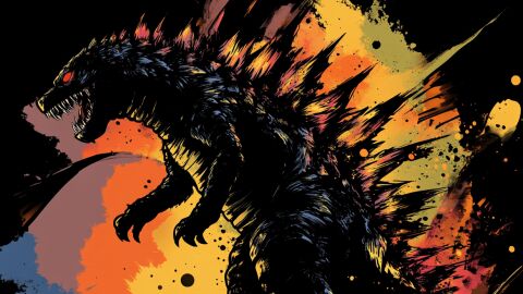 Imagen generada con IA de Godzilla